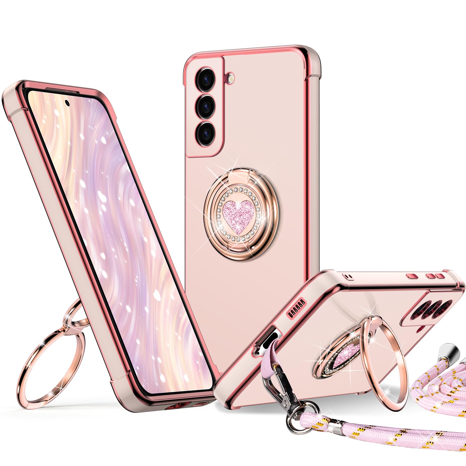 Samsung Galaxy S22 ピンク ケース付き